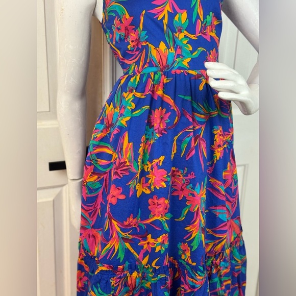 J. Crew Vibrant Floral Midi Dress With Side Pockets Size 00 - Picture 10 of 17